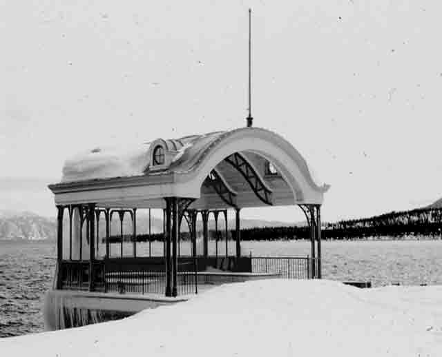 The bandshell used in the movie, Godfather II with Lake Tahoe in the background