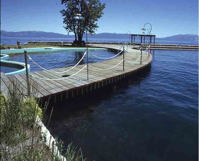 Image showing wooden dock where character Fredo left to go fishing in the Godfather II, and two freshwater pools there